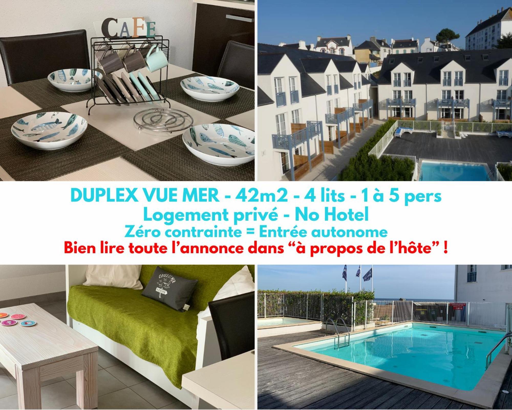 Duplex Vue Mer - Plage A 100M- 4 Lits - Parking Sous Sol 오디에르네 외부 사진